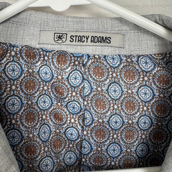 Stacy Adams Light Gray Single Two-Button Closure Suit Jacket Size 42R/36W - Picture 6 of 13